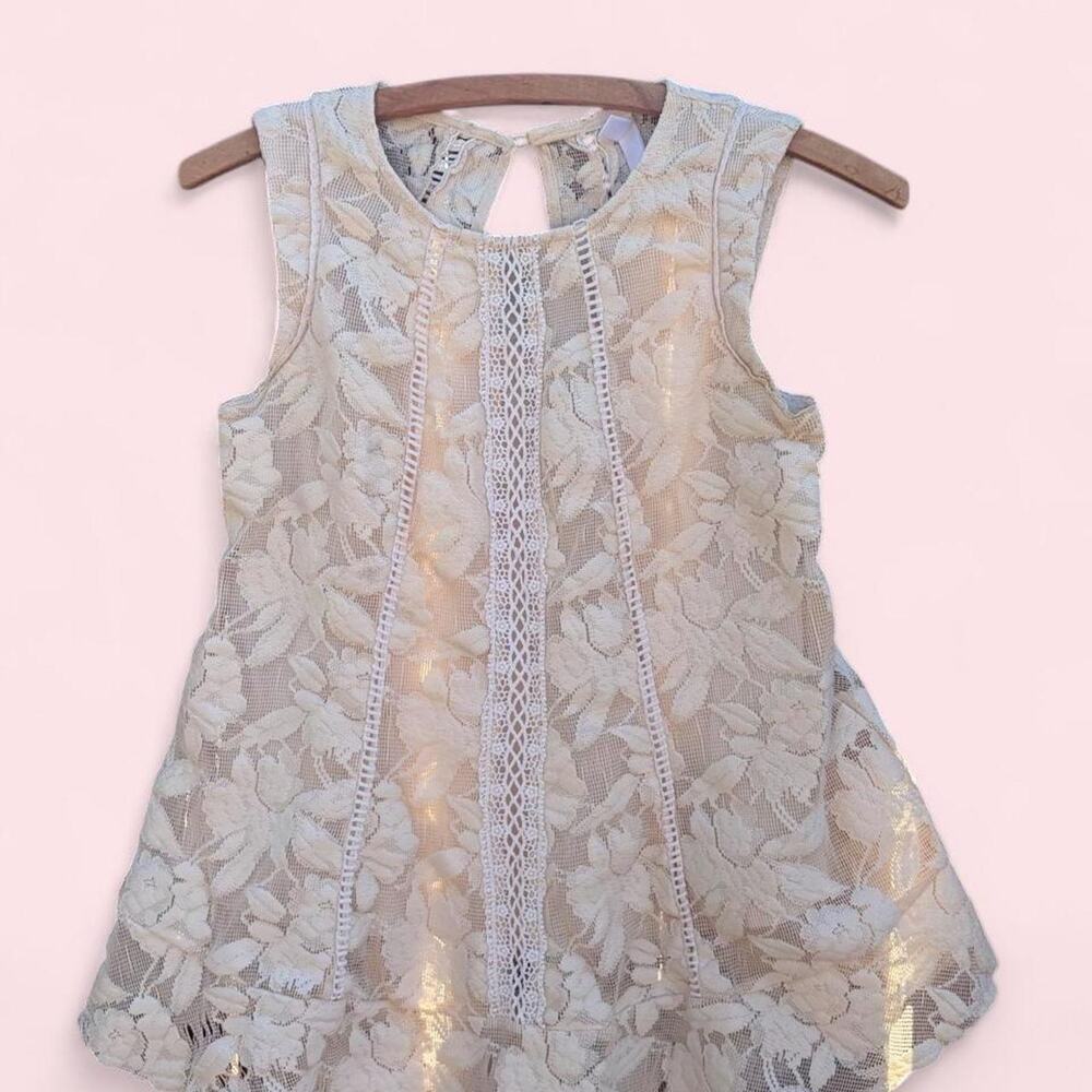 Fairycore floral lace tank top